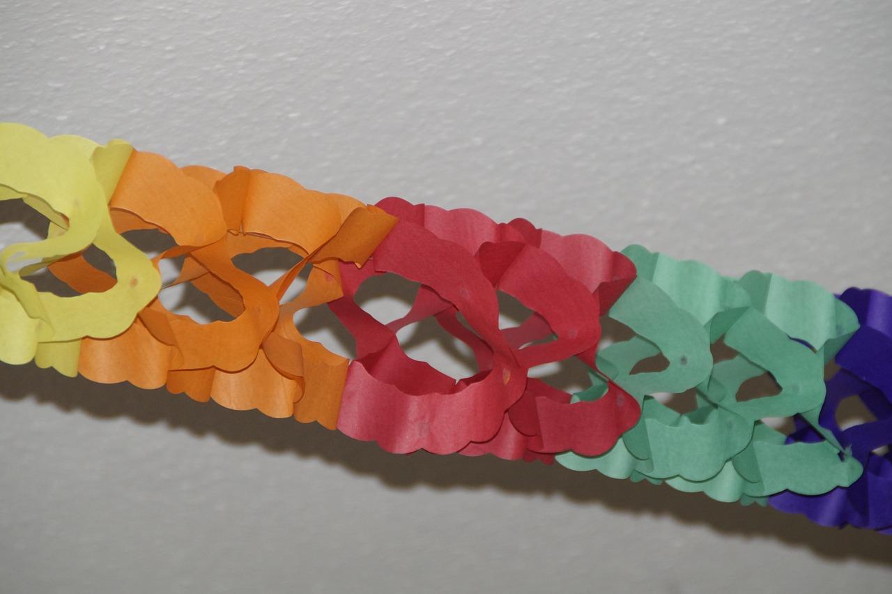 Photo d'une belle guirlande de papier