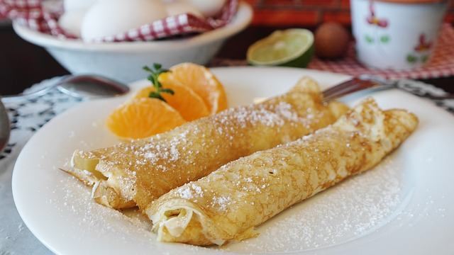 Deliciosas panquecas com queijo cottage